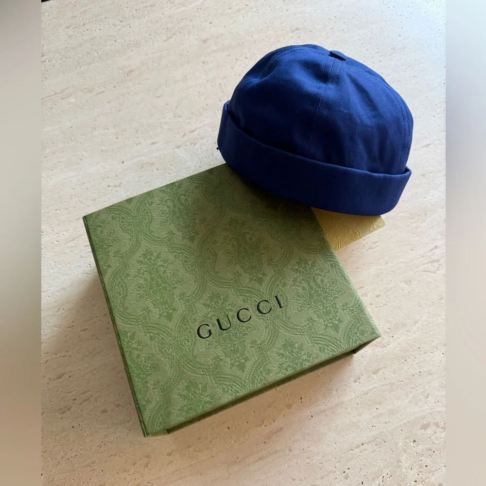 NWT GUCCI Kids Blue Ducker Cap - Hat Sz L / 56cm💙🌟